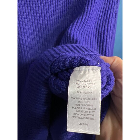 Liz Claiborne Womens V-Neck Purple Sweater L - Picture 4 of 7